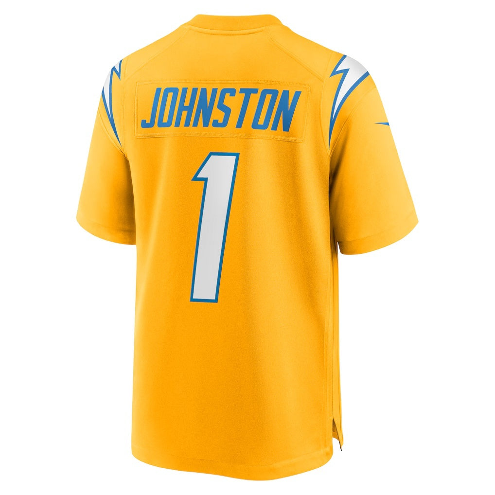 LA.Chargers #1 Quentin Johnston Gold Alternate Charger Power Game Player Football Jersey Marou