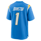 LA.Chargers #1 Quentin Johnston Powder Blue Game Player Football Jersey Marou