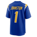 LA.Chargers #1 Quentin Johnston Royal Alternate Game Football Jersey Marou