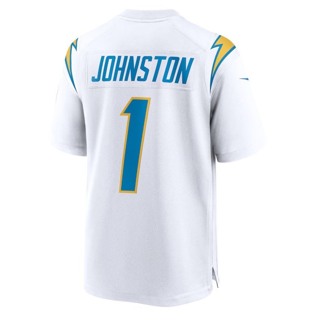 LA.Chargers #1 Quentin Johnston White Away Game Football Jersey Marou