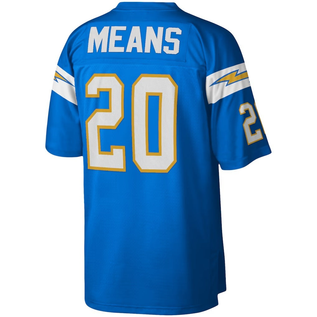 LA.Chargers #20 Natrone Means Mitchell & Ness Powder Blue Legacy Replica Football Jersey Marou