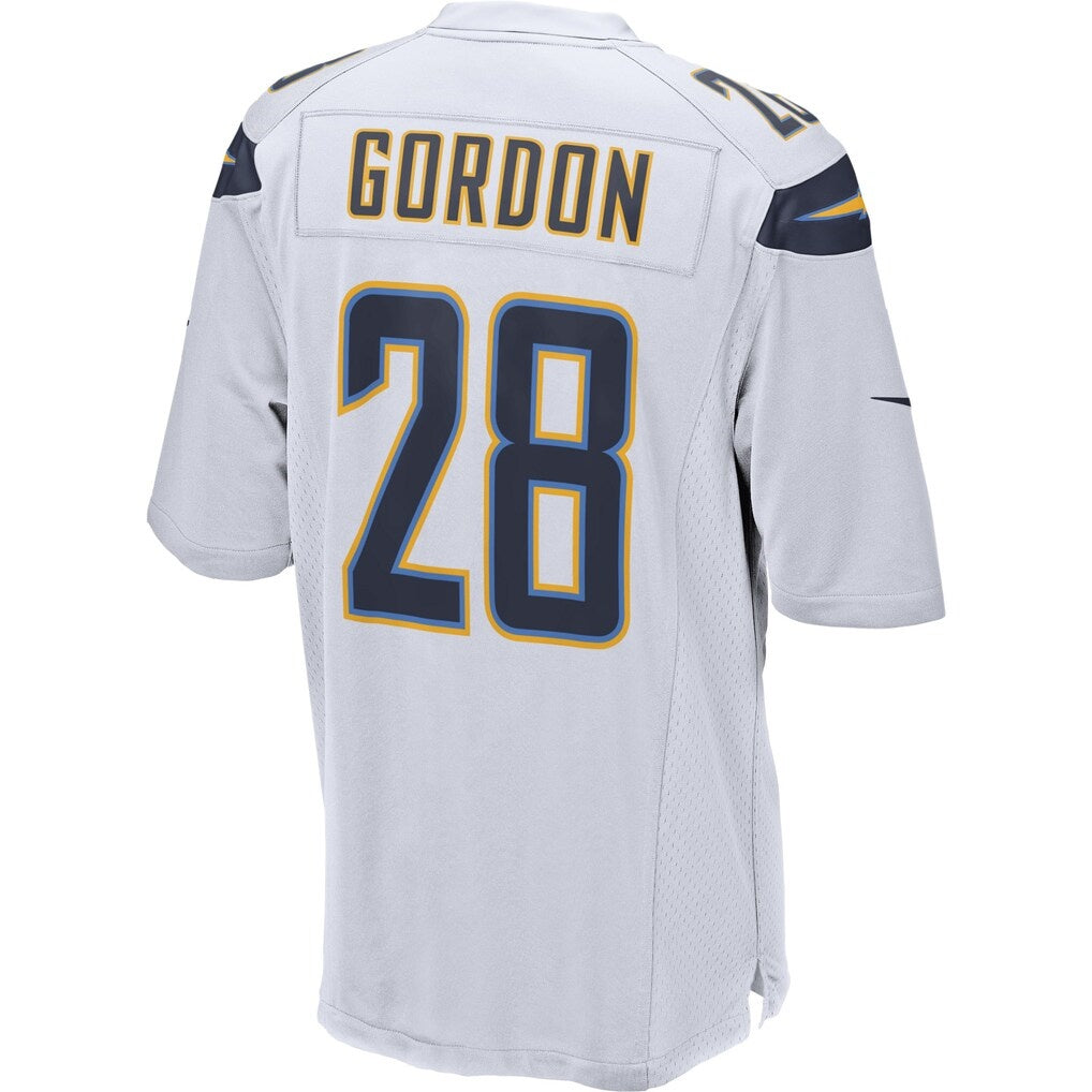 LA.Chargers #28 Melvin Gordon III White Game Football Jersey Marou