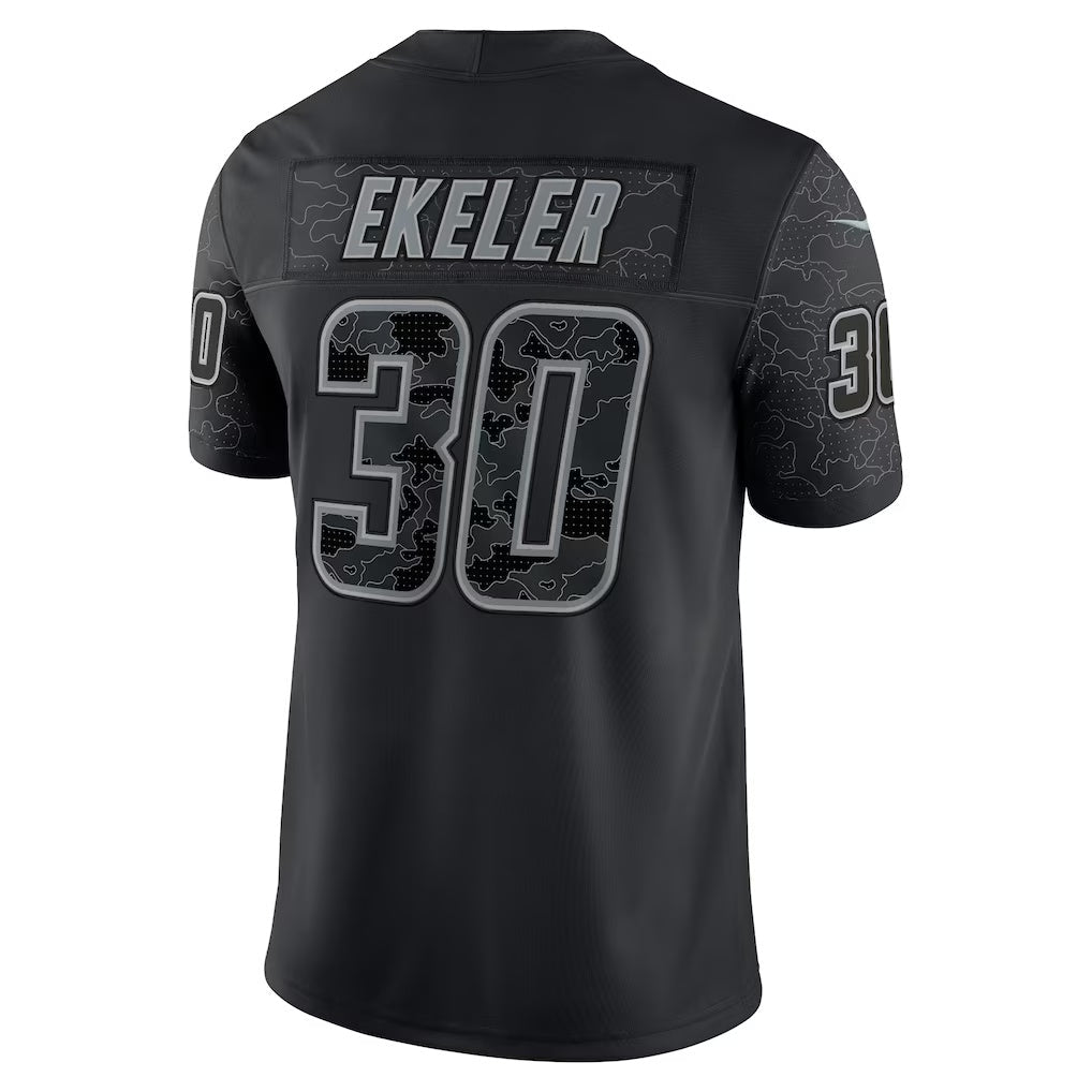 LA.Chargers #30 Austin Ekeler RFLCTV Limited Football Jersey Marou - Black
