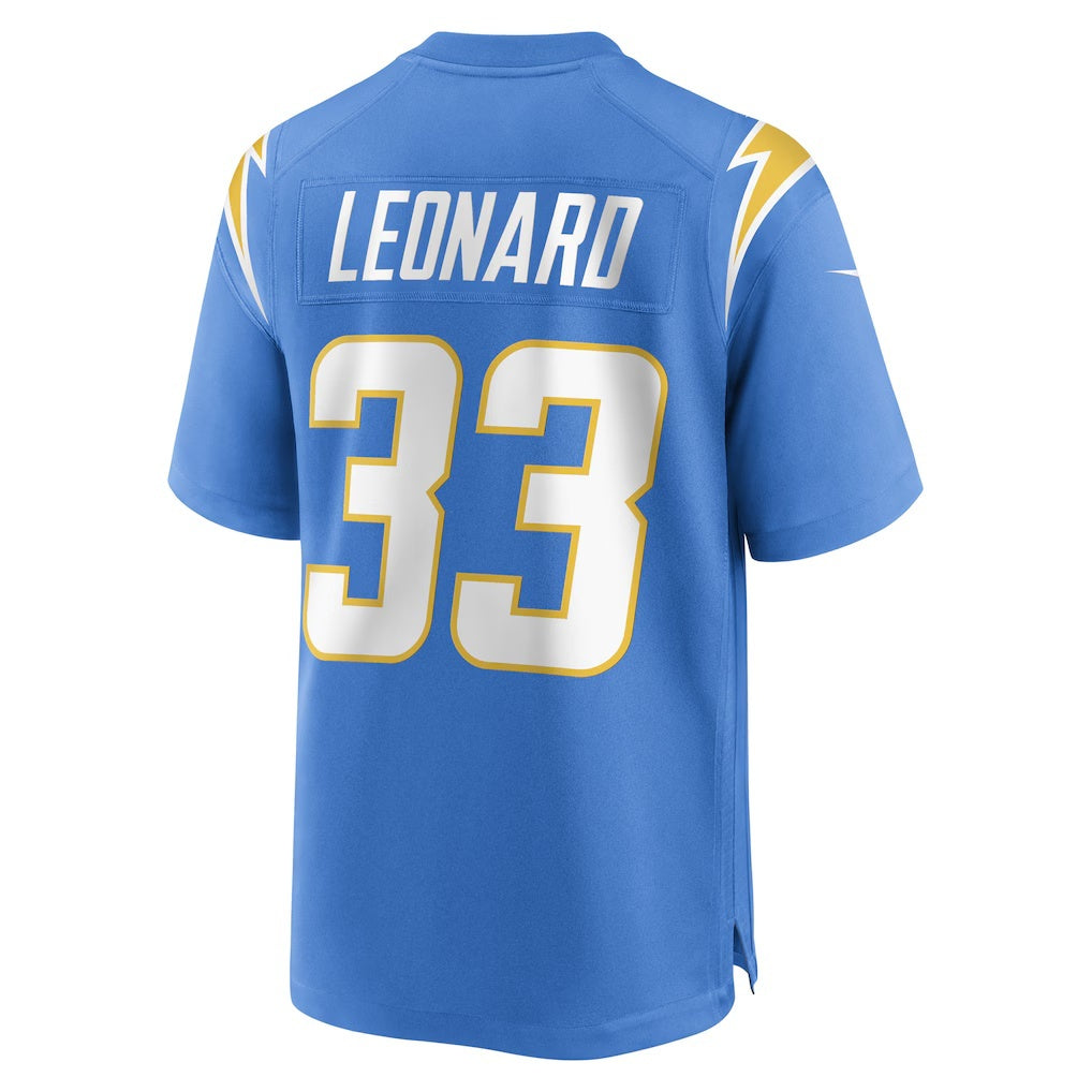 LA.Chargers #33 Deane Leonard Powder Blue Game Player Football Jersey Marou