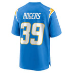 LA.Chargers #39 Eric Rogers Powder Blue Team Game Football Jersey Marou