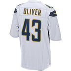 LA.Chargers #43 Branden Oliver White Game Football Jersey Marou