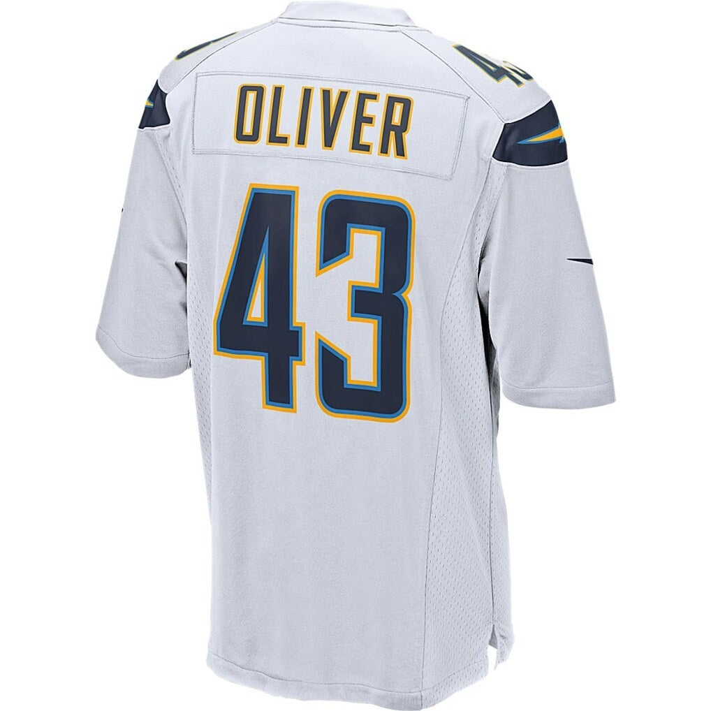 LA.Chargers #43 Branden Oliver White Game Football Jersey Marou