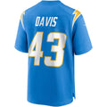 LA.Chargers #43 Michael Davis Powder Blue Game Football Jersey Marou