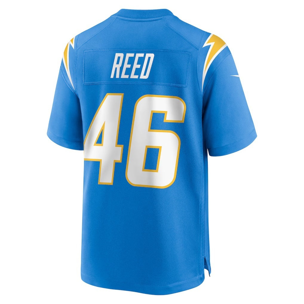 LA.Chargers #46 Nikko Reed Powder Blue Team Game Football Jersey Marou