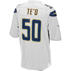 LA.Chargers #50 Manti Te'o White Game Football Jersey Marou