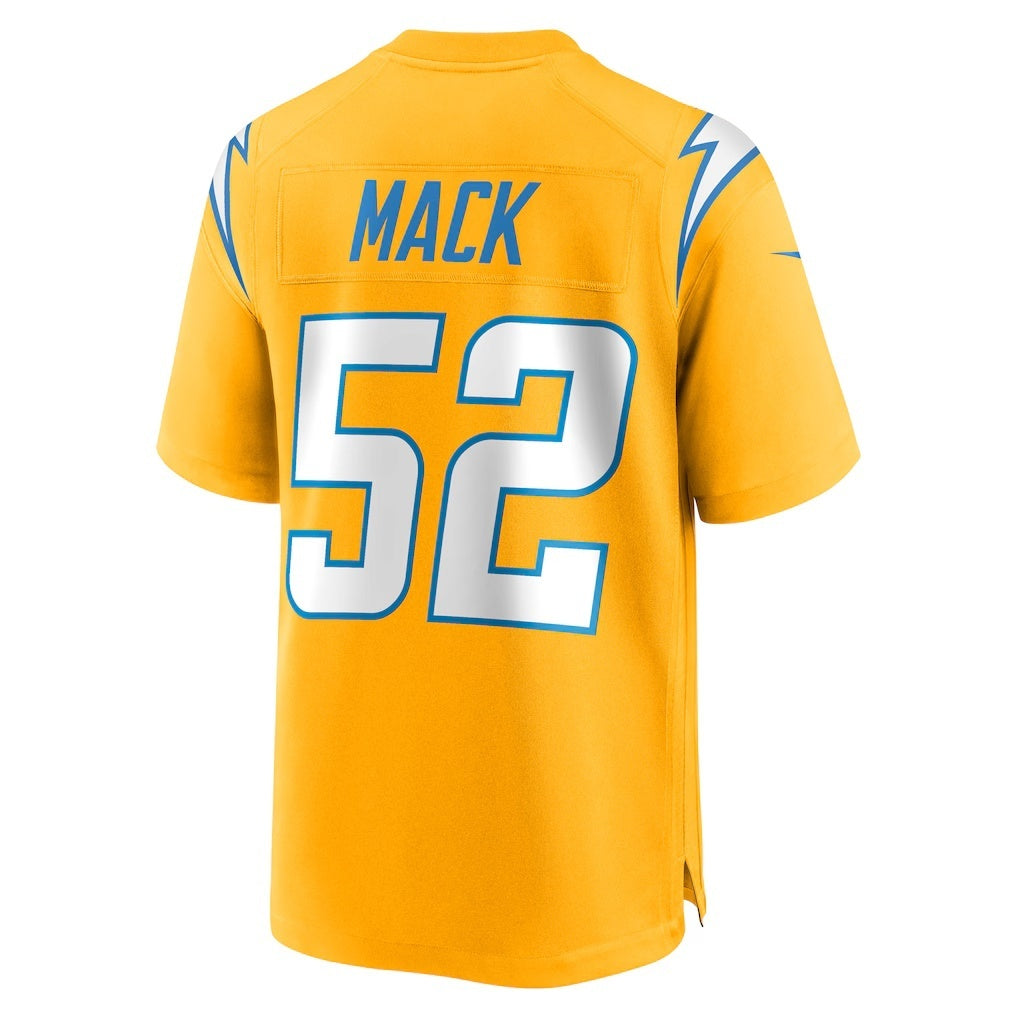LA.Chargers #52 Khalil Mack Gold Alternate Charger Power Game Player Jersey