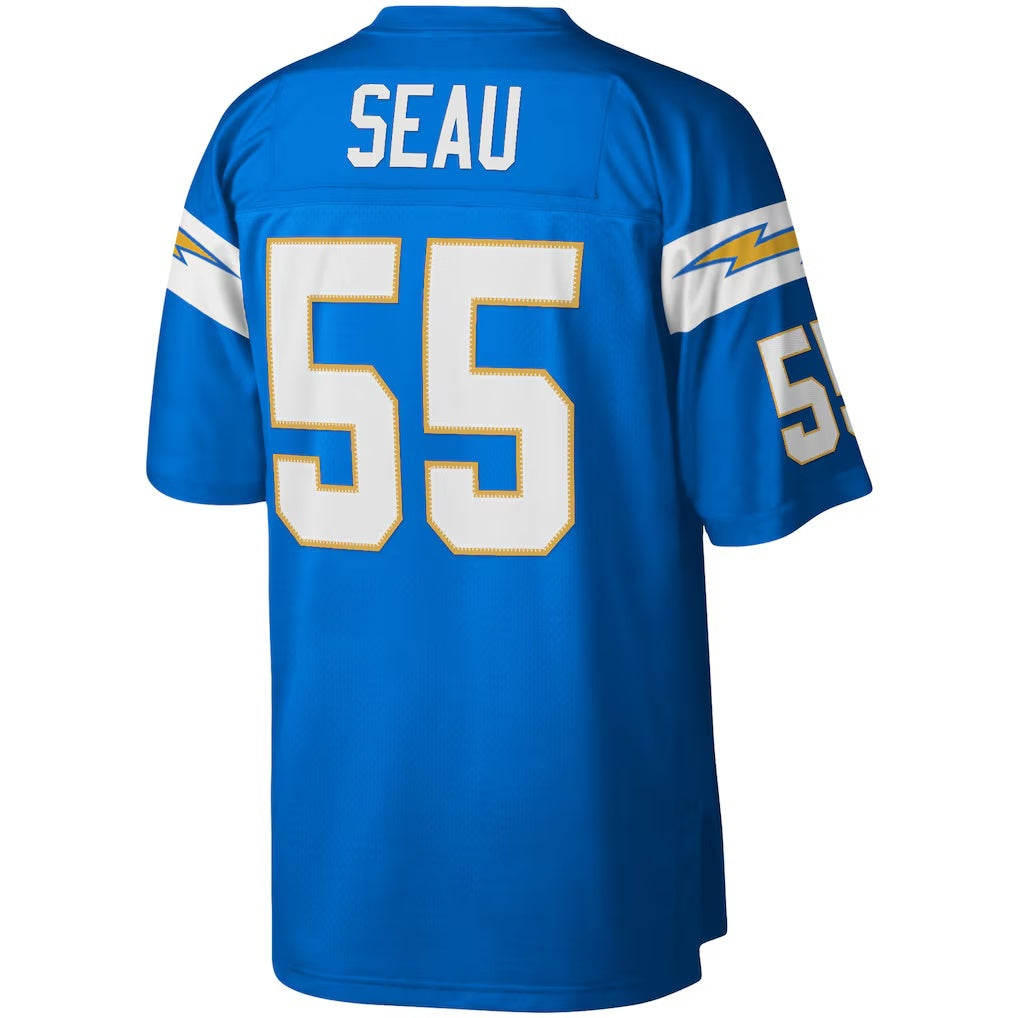 LA.Chargers #55 Junior Seau Mitchell & Ness Powder Blue Legacy Replica Football Jersey Marou