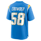 LA.Chargers #58 Tae Crowder Powder Blue Team Game Football Jersey Marou