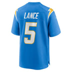 LA.Chargers #5 Trey Lance Powder Blue Team Game Football Jersey Marou