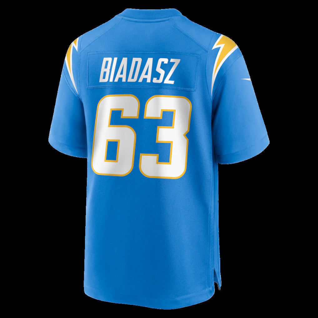 LA.Chargers #63 Tyler Biadasz Powder Blue Team Game Football Jersey Marou