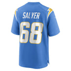 LA.Chargers #68 Jamaree Salyer Powder Blue Game Player Football Jersey Marou