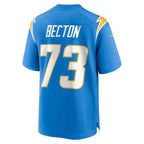 LA.Chargers #73 Mekhi Becton Powder Blue Team Game Football Jersey Marou