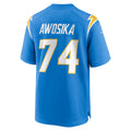 LA.Chargers #74 Kayode Awosika Powder Blue Team Game Football Jersey Marou