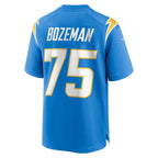 LA.Chargers #75 Bradley Bozeman Powder Blue Game Football Jersey Marou