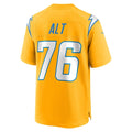 LA.Chargers #76 Joe Alt Gold Alternate Charger Power Game Player Jersey