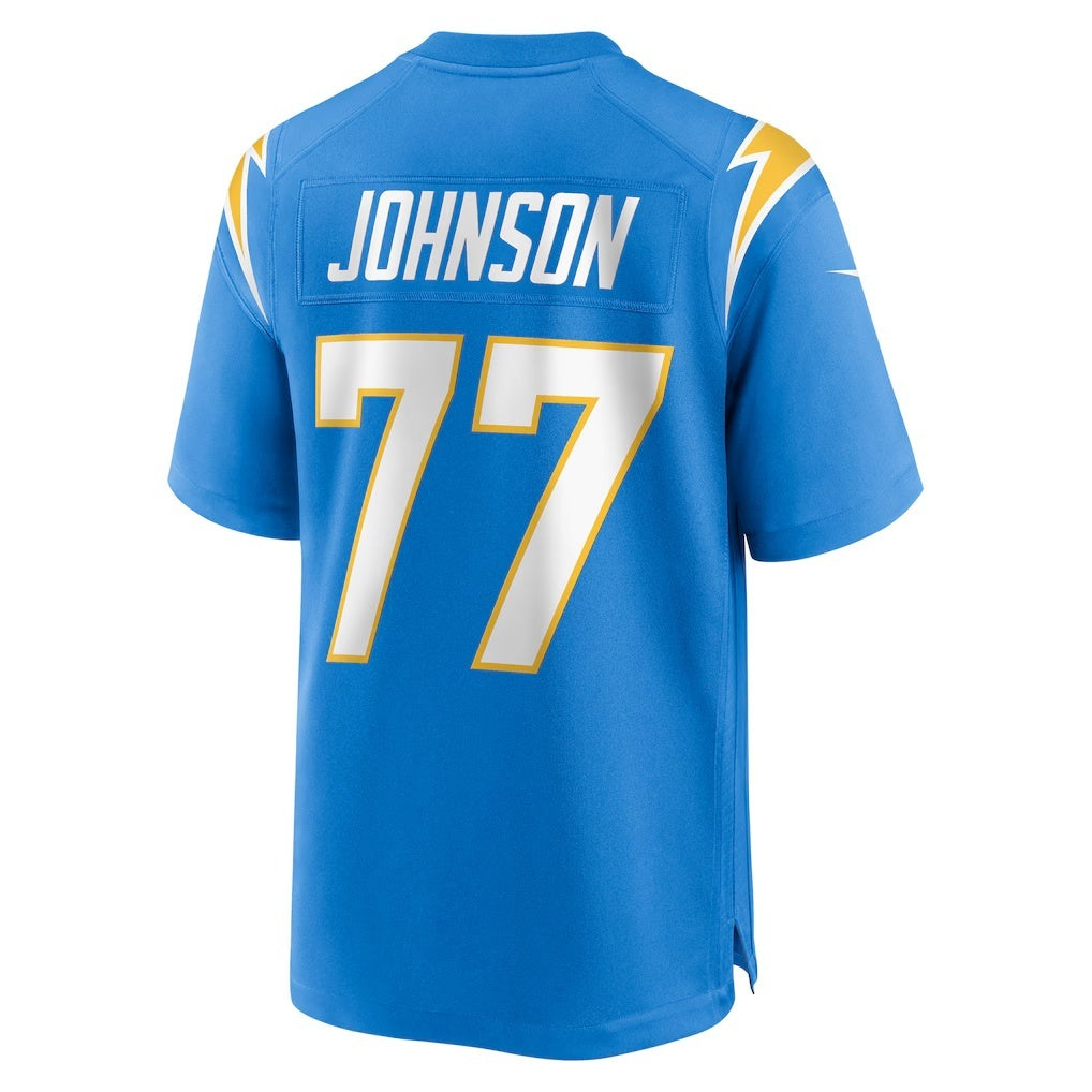 LA.Chargers #77 Zion Johnson Powder Blue Player Game Football Jersey Marou