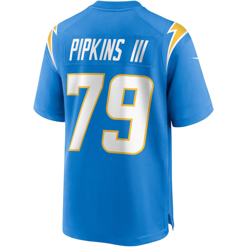 LA.Chargers #79 Trey Pipkins III Powder Blue Game Football Jersey Marou