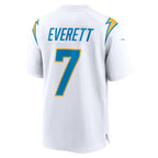 LA.Chargers #7 Gerald Everett Game Player Football Jersey Marou - White