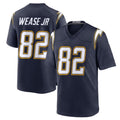 LA.Chargers #82 Theo Wease Jr. Navy Game Football Stitched Jersey