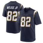 LA.Chargers #82 Theo Wease Jr. Navy Game Football Stitched Jersey