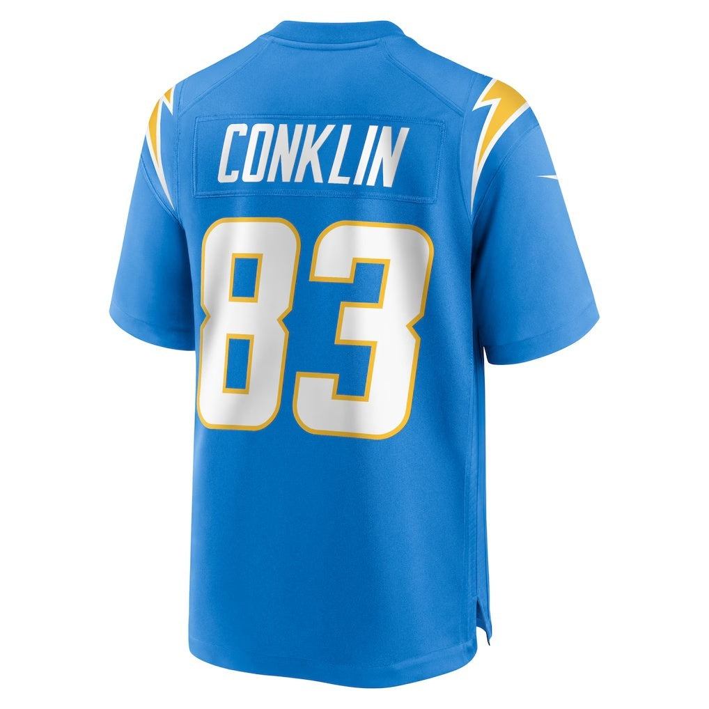 LA.Chargers #83 Tyler Conklin Powder Blue Team Game Football Jersey Marou