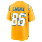 LA.Chargers #86 Oronde Gadsden Gold Alternate Charger Power Game Football Jersey Marou
