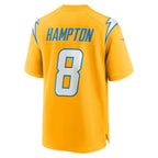 LA.Chargers #8 Omarion Hampton Gold Alternate Charger Power Game Player Football Jersey Marou