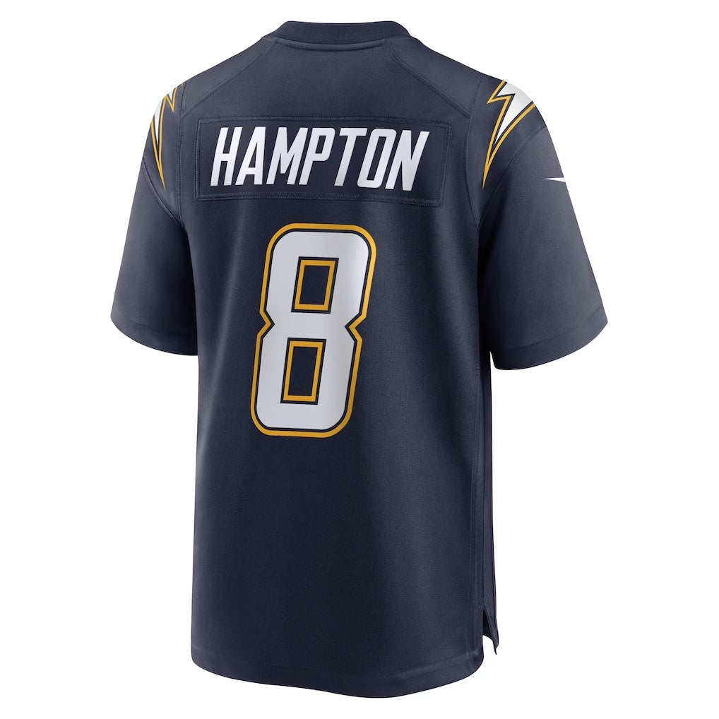 LA.Chargers #8 Omarion Hampton Navy Alternate Super Chargers Game Player Football Jersey Marou