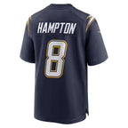 LA.Chargers #8 Omarion Hampton Navy Alternate Super Chargers Game Player Football Jersey Marou