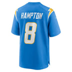 LA.Chargers #8 Omarion Hampton Powder Blue Team Game Football Jersey Marou