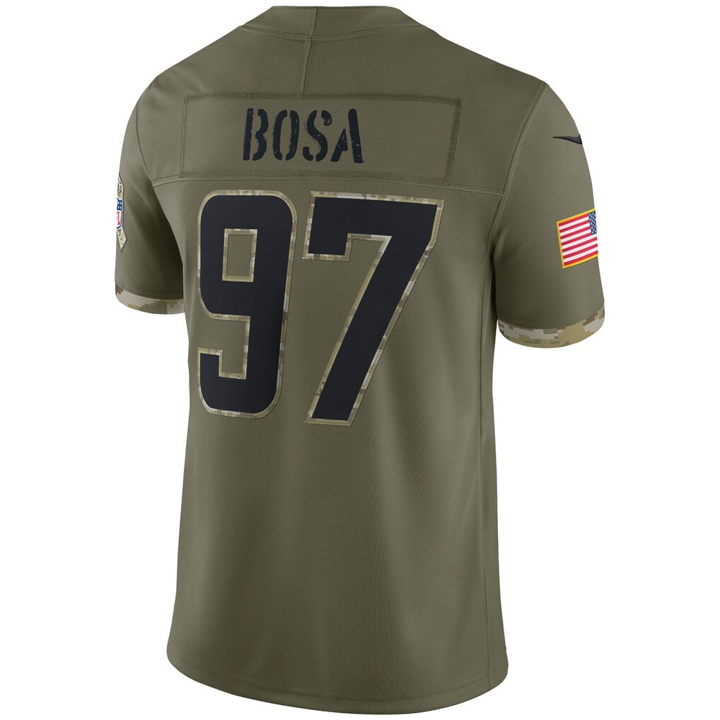 LA.Chargers #97 Joey Bosa Salute To Service Limited Football Jersey MAROU - Olive