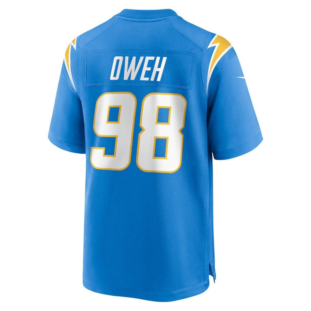 LA.Chargers #98 Odafe Oweh Powder Blue Team Game Football Jersey MAROU