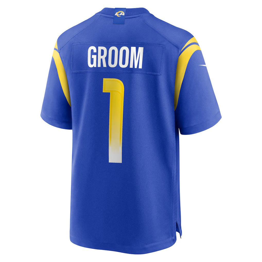 LA.Rams Number #1 Groom Home Royal Game Football Jersey Marou