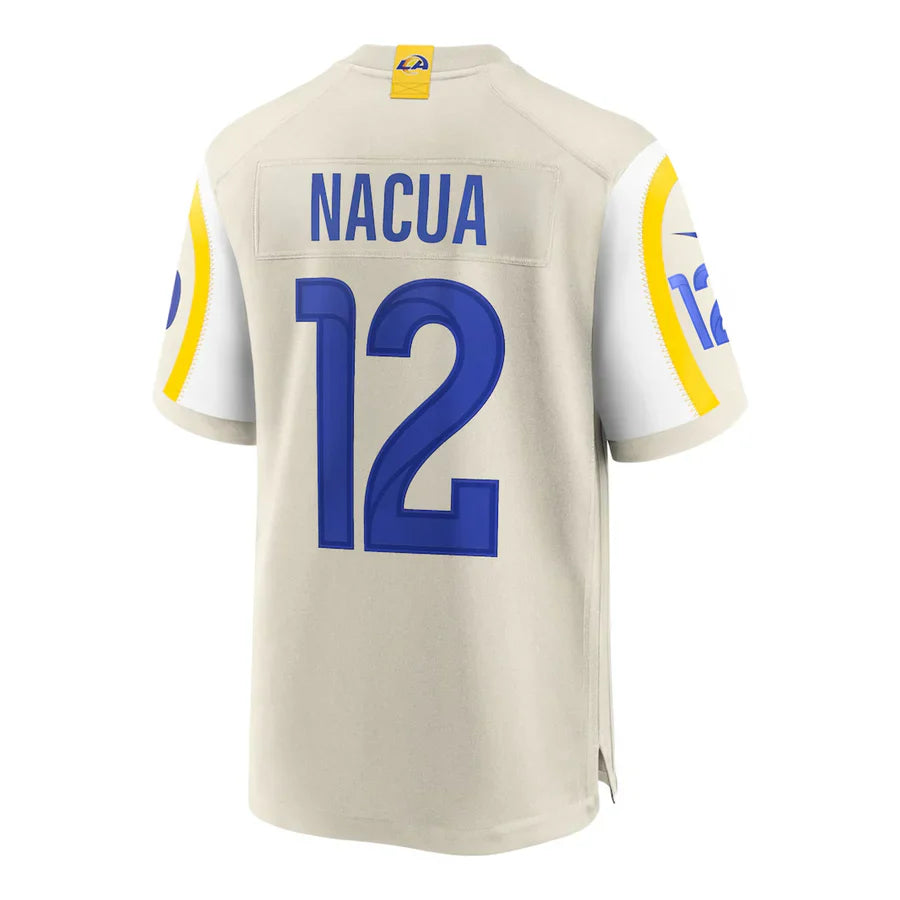 LA.Rams #12 Puka Nacua Bone Game Football Jersey Marou