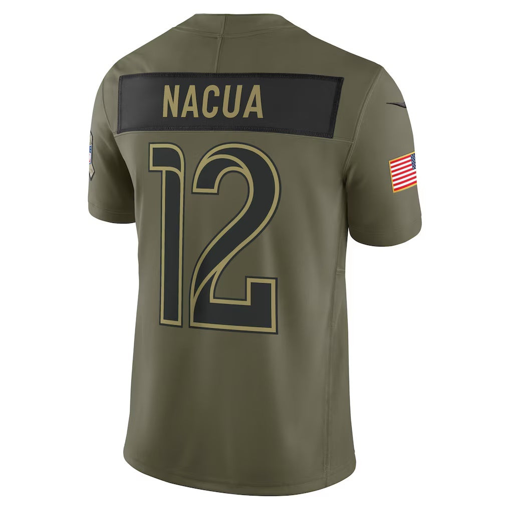 LA.Rams #12 Puka Nacua Olive 2025 Salute to Service Limited Football Jersey Marou