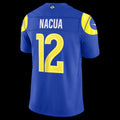 LA.Rams #12 Puka Nacua Royal Vapor F.U.S.E. Sewn Down Limited Stitched Football American Jersey