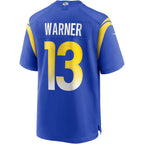 LA.Rams #13 Kurt Warner Royal Game Retired Player Football Jersey Marou