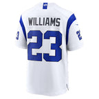 LA.Rams #23 Kyren Williams Fearsome White Game Football Jersey