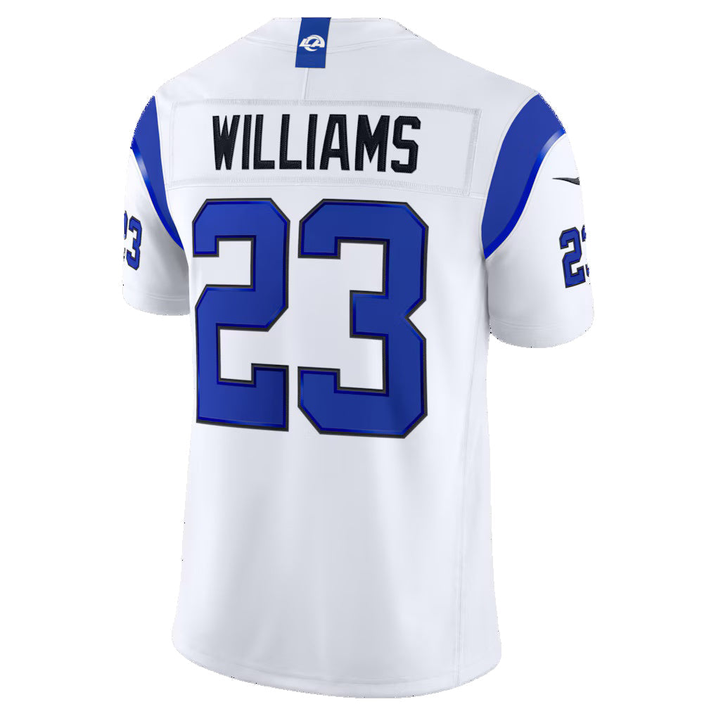 LA.Rams #23 Kyren Williams Fearsome White Vapor F.U.S.E. Stitched Limited Football Jersey