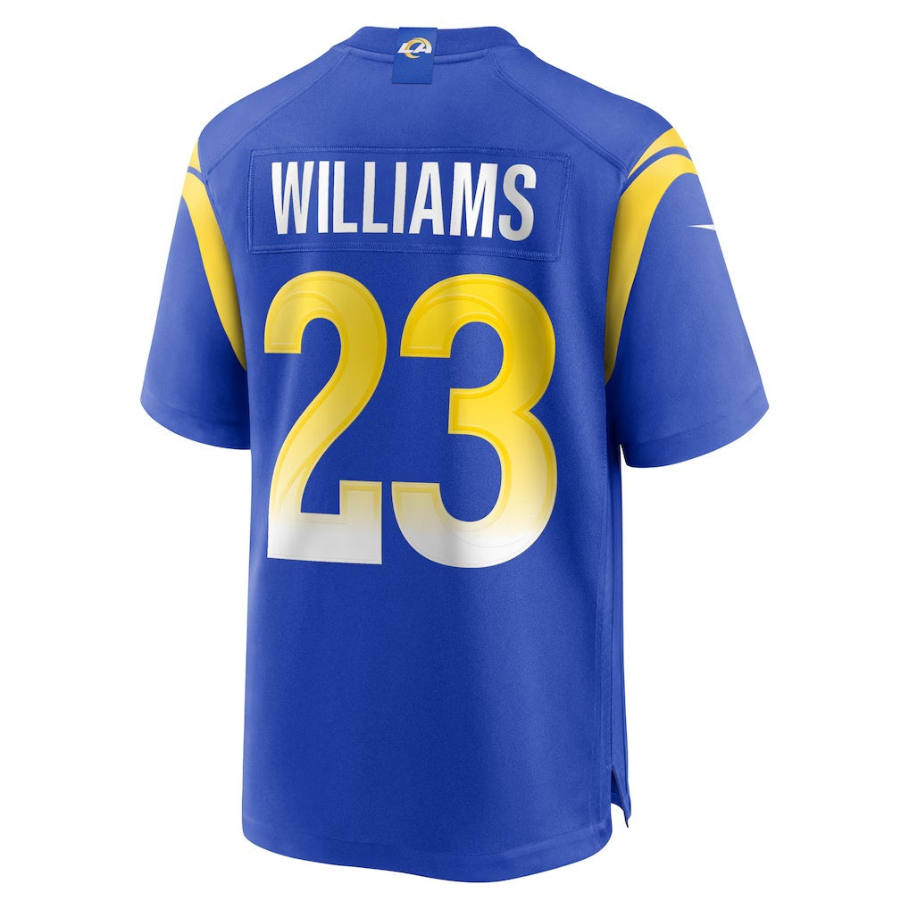 LA.Rams #23 Kyren Williams Royal Game Player Football Jersey Marou