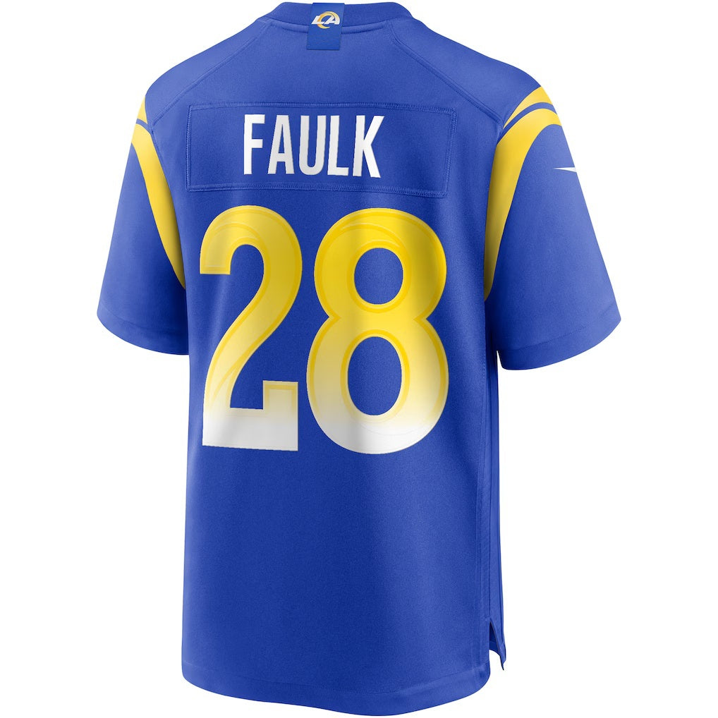 LA.Rams #28 Marshall Faulk Royal Game Retired Player Football Jersey Marou