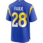 LA.Rams #28 Marshall Faulk Royal Game Retired Player Football Jersey Marou