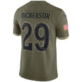 LA.Rams #29 Eric Dickerson Olive Salute To Service Retired Player Limited Football Jersey Marou