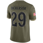 LA.Rams #29 Eric Dickerson Olive Salute To Service Retired Player Limited Football Jersey Marou