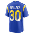 LA.Rams #30 Josh Wallace Royal Game Football Jersey Marou